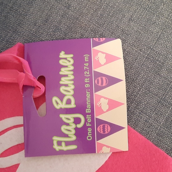 Felt Flag Banner Bunny Rabbit Easter Egg Purple Pink Fun Decoration Bright - Picture 3 of 5